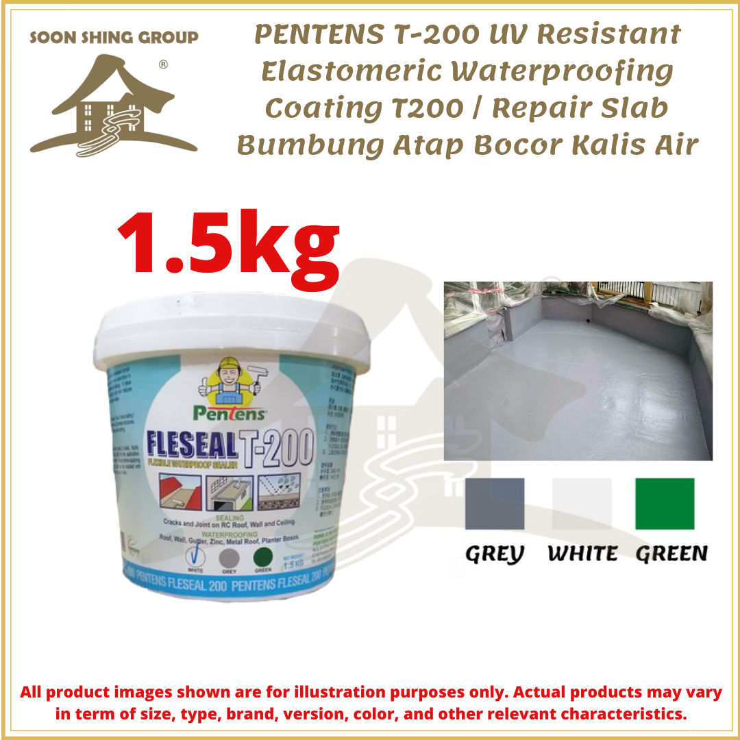PENTENS T200 UV Resistant Elastomeric Waterproofing Coating T200 / Repair Slab Bumbung Atap